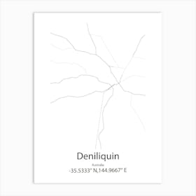 Deniliquin,Australia Minimalist Map Art Print