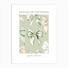 Green Lace Bows Pattern Poster Art Print