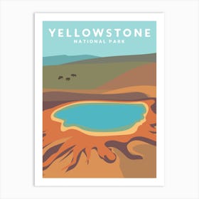 Yellowstone National Park, Wyoming Travel Poster Art Print