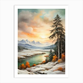 Winter Landscape Painting 24 Art Print