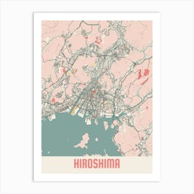 Hiroshima Map Poster Art Print