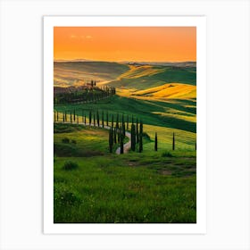 Sunset In Tuscany Art Print