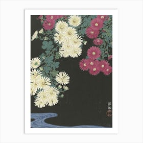 Japanese Ukiyo-E Chrysanthemums Art Print