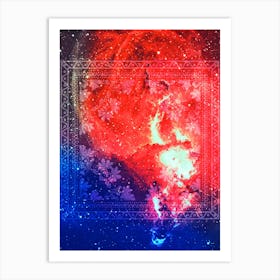Cosmic mandala #11 - space neon poster Art Print