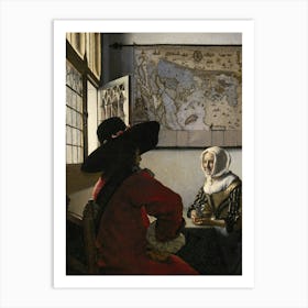 Johannes Vermeer Officer And Laughing Girl Art Print