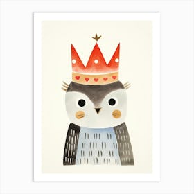 Little Owl 2 Wearing A Crown Art Print