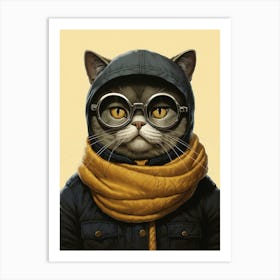 Exotic Shorthair Cat With Glasses Art Print