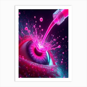 Pink Eye With Liquid Art Print