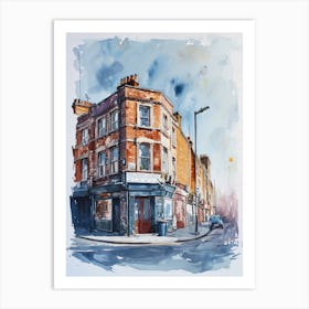 Enfield London Borough   Street Watercolour 3 Art Print