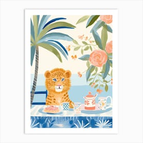 Animals Having Tea   Lion 5 Art Print