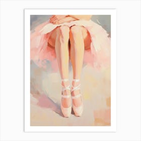 Pink Ballet Dancer Shoes Art Print