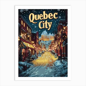 Aihrgdesign A Mid Century Modern Travel Poster For Quebec City 4 Art Print