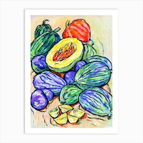 Spaghetti Squash Fauvist vegetable Art Print