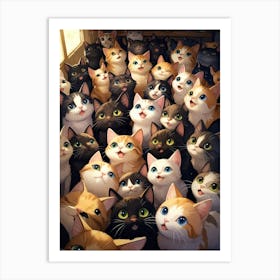 Group Of Cats Art Print