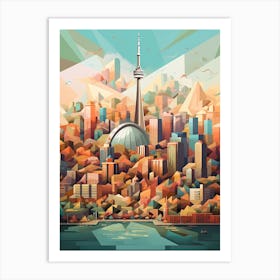 Toronto, Canada, Geometric Illustration 1 Art Print