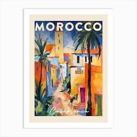 Casablanca Morocco 1 Fauvist Painting  Travel Poster Art Print
