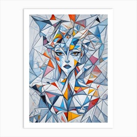 Geometric Abstract Woman Art Print