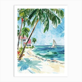 Travel Poster Happy Places Key West 2 Art Print