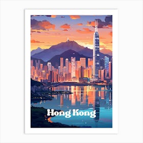 Hong Kong Neon Modern Travel Art Art Print