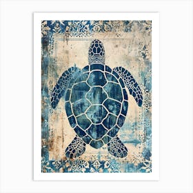 Wallpaper Textured Sea Turtle 1 Art Print