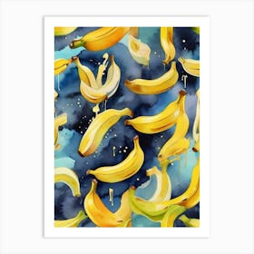 Yellow Bananas painting Art Print