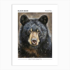 Black Bear Pastel Watercolour 3 Poster Art Print