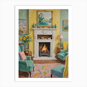 Room With A Fire Art Print