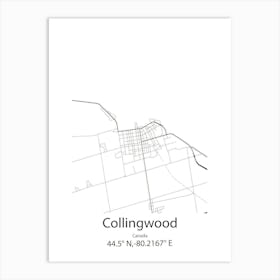 Collingwood,Canada Minimalist Map Art Print