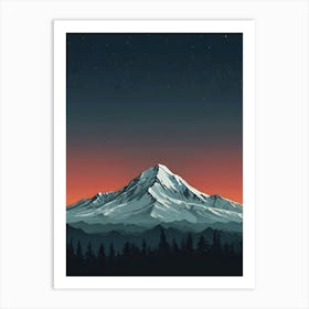 Mount Rainier At Night Art Print