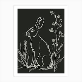 Satin Rabbit Minimalist Illustration 2 Art Print