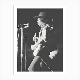 Rock Musician Jimi Hendrix In Concert Vintage Art Print