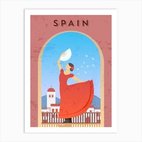 Spain — Retro travel minimalist poster Art Print