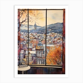 Winter Cityscape Bergen Norway 2 Art Print