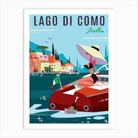 Lago Di Como Poster Blue Art Print