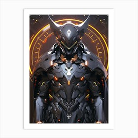 Futuristic Armor Raccoon Art Print