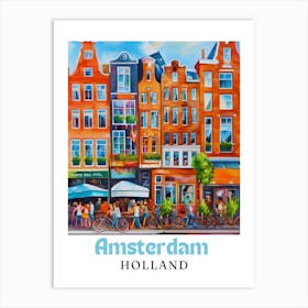 Netherlands Amsterdam, travel poster, wall art print, Amsterdam painting,25 Art Print