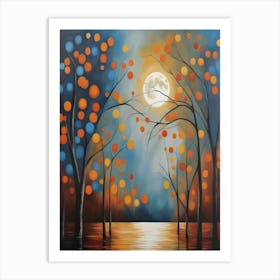 Moonlight In The Trees Art Print