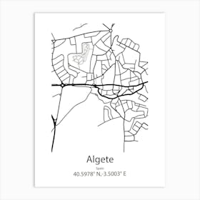 Algete,Spain Minimalist Map Art Print