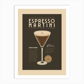 Espresso Martini Cocktail Art Print