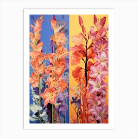 Surreal Florals Gladiolus 3 Flower Painting Art Print