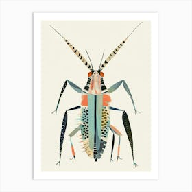 Colourful Insect Illustration Cricket 3 Art Print