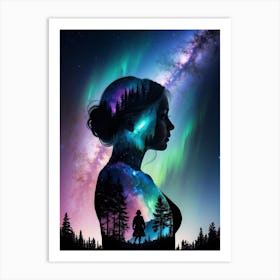 Silhouette Of A Woman Print Art Print