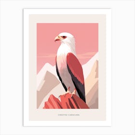 Minimalist Crested Caracara 1 Bird Poster Art Print