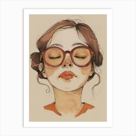 Girl With Glasses Art Print