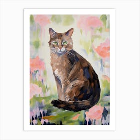 A Somali Cat Painting, Impressionist Painting 4 Art Print