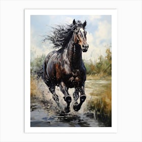 A Horse Painting In The Style Of Acrylic Painting 1 Art Print