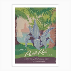 Puerto Rico - Vintage poster Art Print