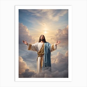 Jesus In The Clouds Art Print