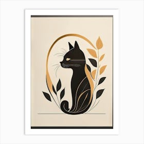 black cat mininalist portrait 8 Art Print