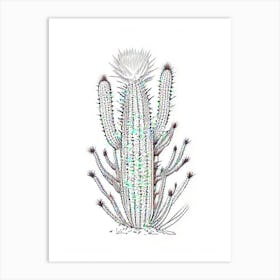 Rat Tail Cactus William Morris Inspired 2 Art Print